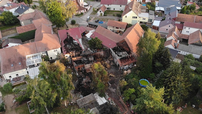 Der Tag nach dem Gro&szlig;brand in Bothenheilingen