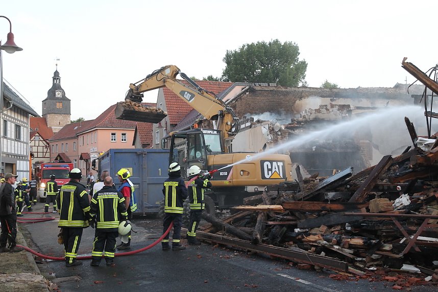 Der Tag nach dem Gro&szlig;brand in Bothenheilingen