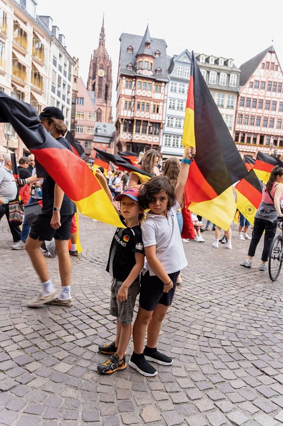 Empfang der Nationalmannschaft in Frankfurt