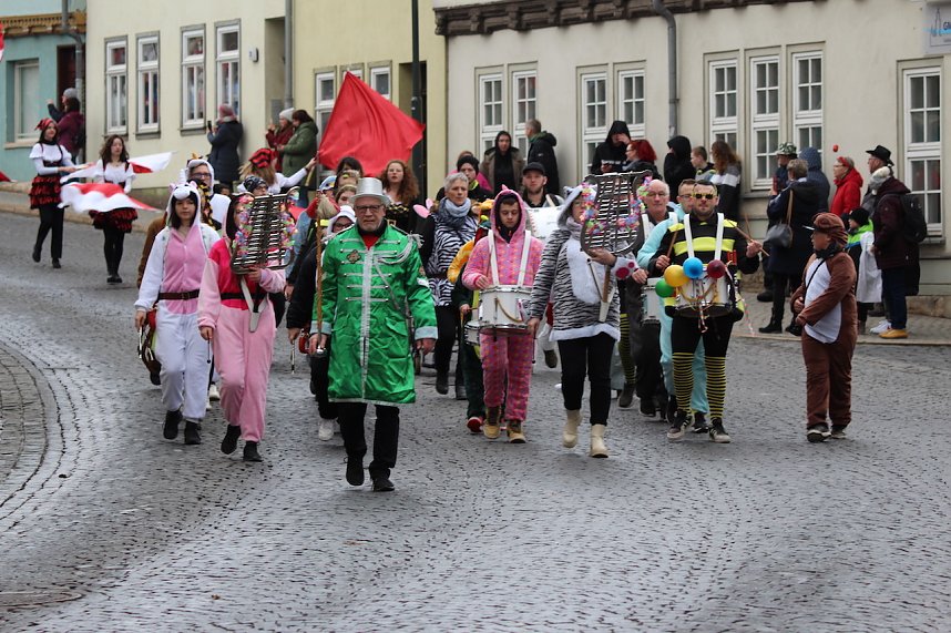 Fr&ouml;hlichbunter Karnevalsumzug in und um Bad Langensalza