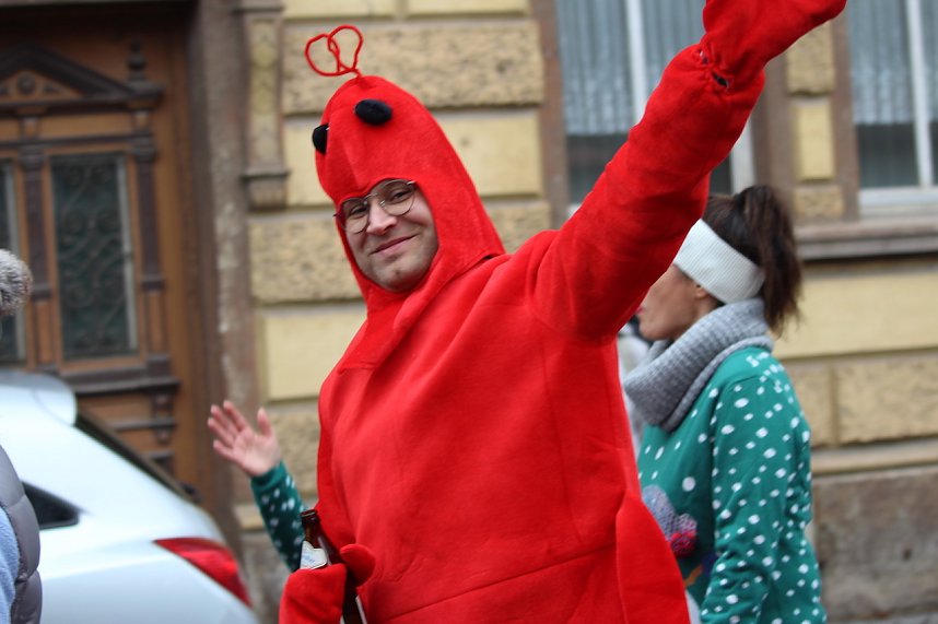 Fr&ouml;hlichbunter Karnevalsumzug in und um Bad Langensalza