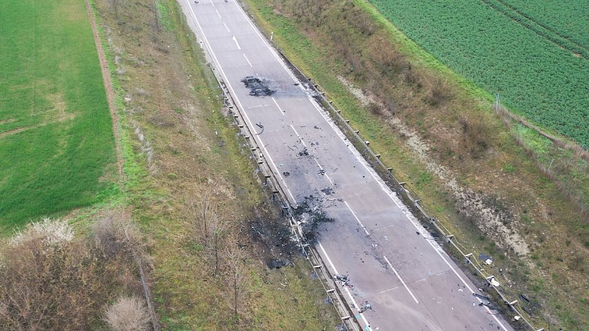 Unfallstelle in Luftaufnahmen