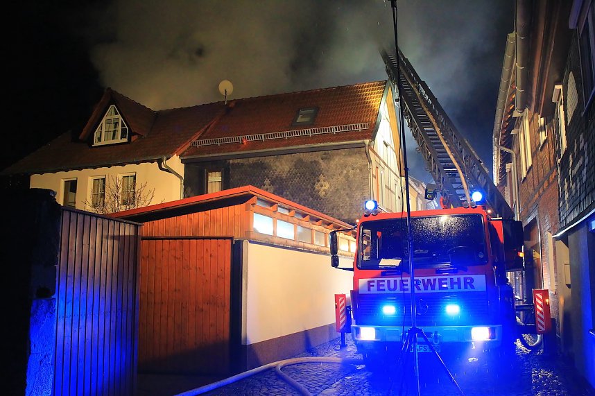 Geb&auml;udebrand in Schlotheim
