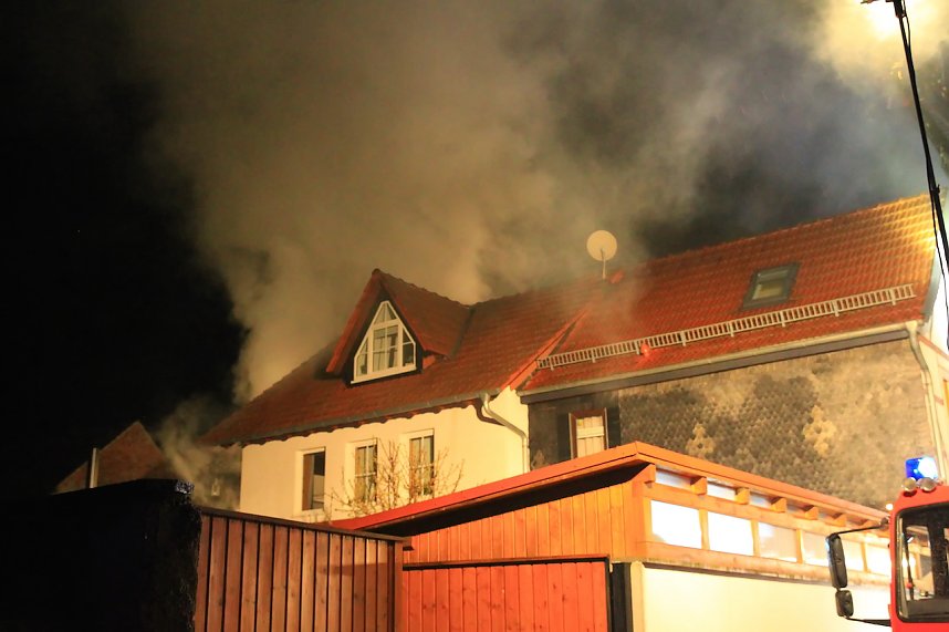 Geb&auml;udebrand in Schlotheim