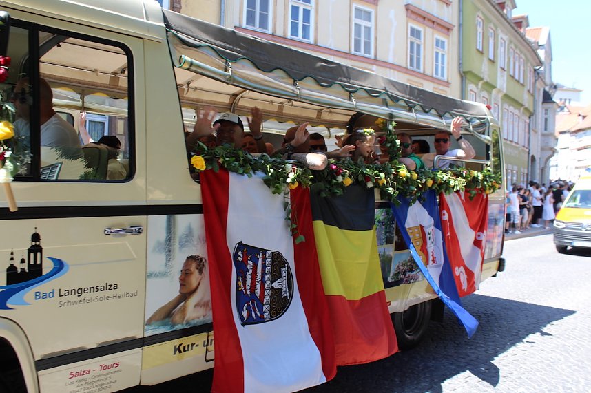 Fr&ouml;hliche Stimmung beim 210 Brunnenfest in Bad Langensalza