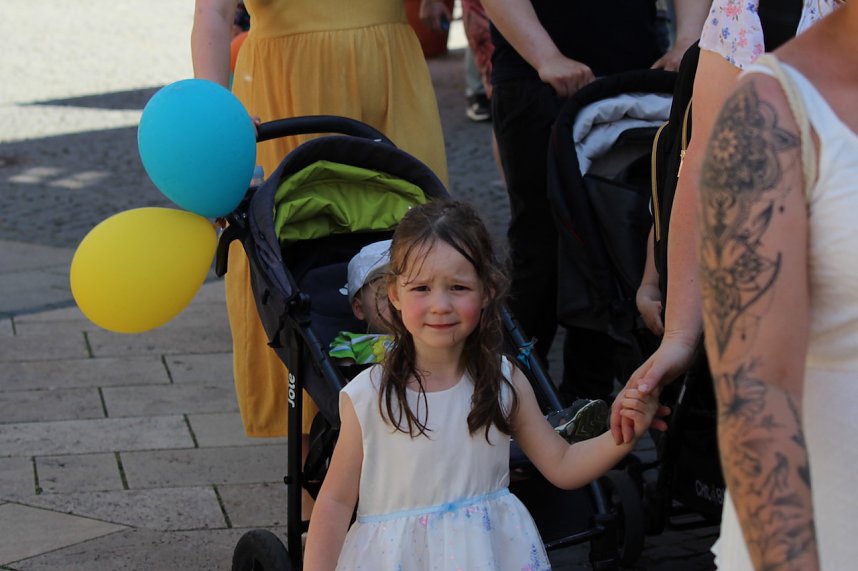 Fr&ouml;hliche Stimmung beim 210 Brunnenfest in Bad Langensalza