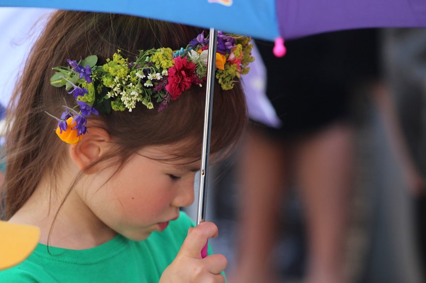 Fr&ouml;hliche Stimmung beim 210 Brunnenfest in Bad Langensalza