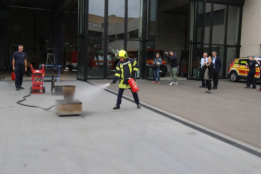 Th&uuml;ringens Innenminister Georg Maier stellte die Feuerwehrstatistik f&uuml;r das Jahr 2022 in der neuen Feuerwache in Nordhausen vor