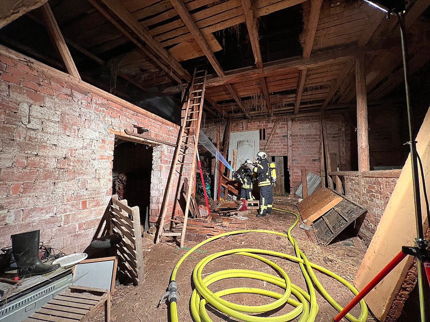 Scheunenbrand in Obermehler