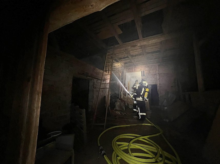 Scheunenbrand in Obermehler