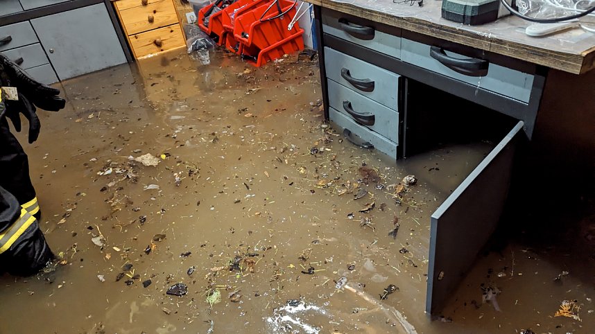 Wassermassen in Windehausen, Dezember 2023