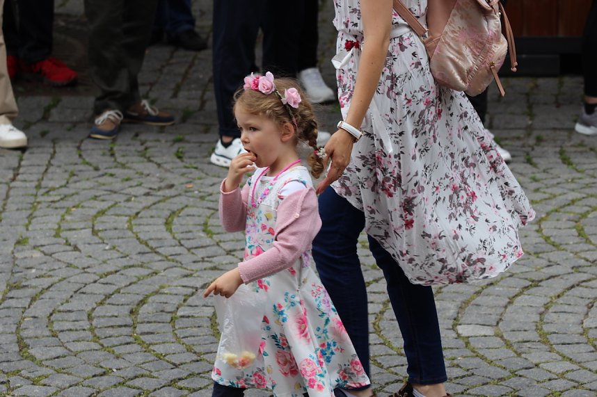 211. Brunnenfestumzug in Bad Langensalza mit vielen fr&ouml;hlichen Akteuren