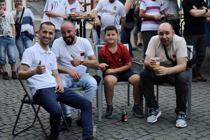 Public Viewing auf dem Neumarkt in Bad Langensalza zum Achtelfinalspiel der EM 2024 - Deutschland gegen D&auml;nemark