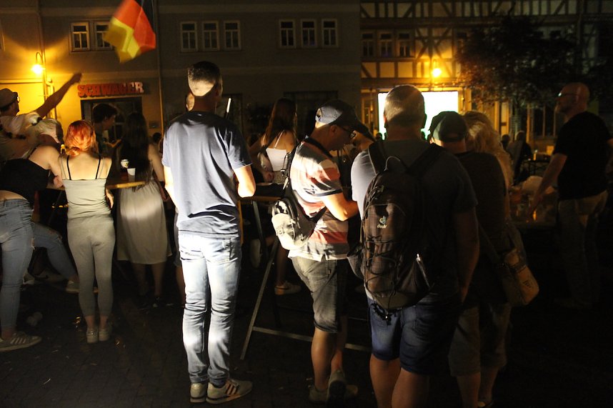 Public Viewing auf dem Neumarkt in Bad Langensalza zum Achtelfinalspiel der EM 2024 - Deutschland gegen D&auml;nemark