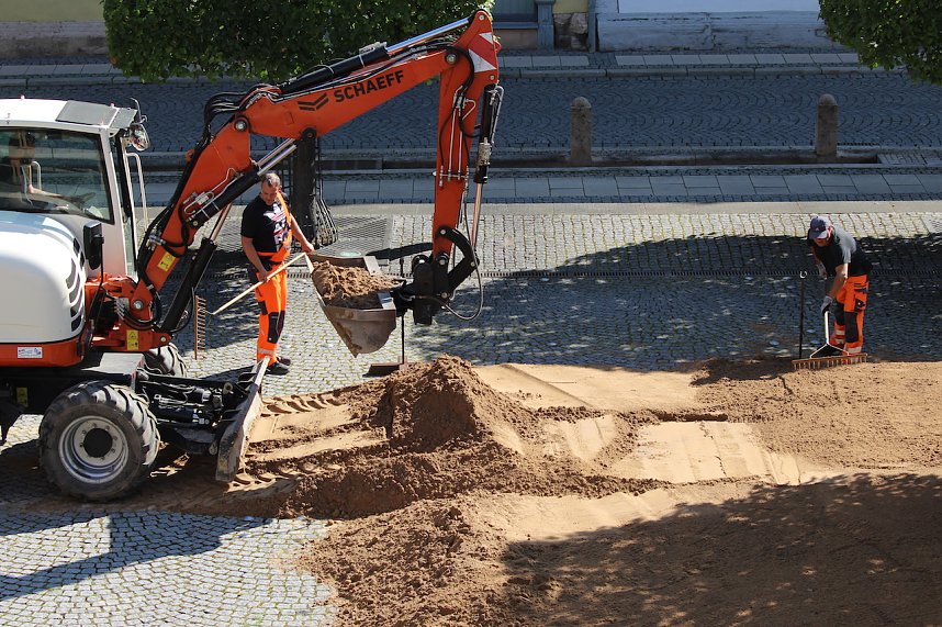 Vorbereitungen f&uuml;r das 30. Mittelalterfest in Bad Langensalza