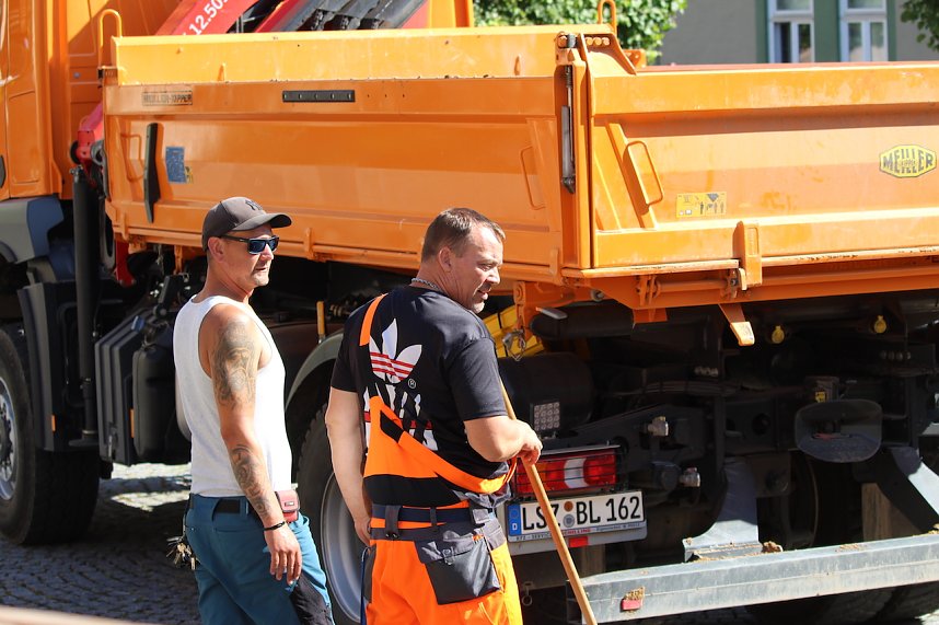 Vorbereitungen f&uuml;r das 30. Mittelalterfest in Bad Langensalza