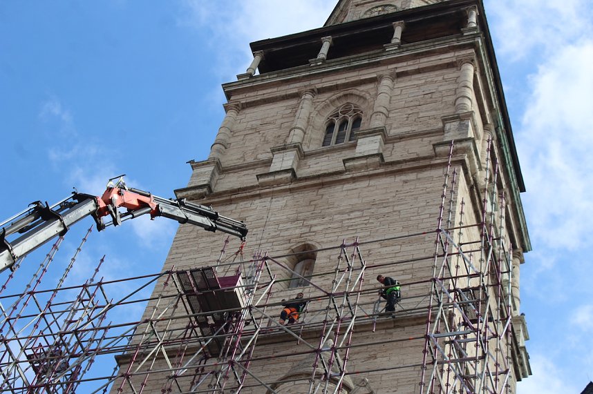 Ger&uuml;starbeiten an der Bad Langensalzaer Marktkirche