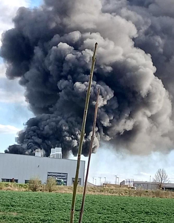 Brand bei Th&uuml;ringen Recycling in Bad Langensalza