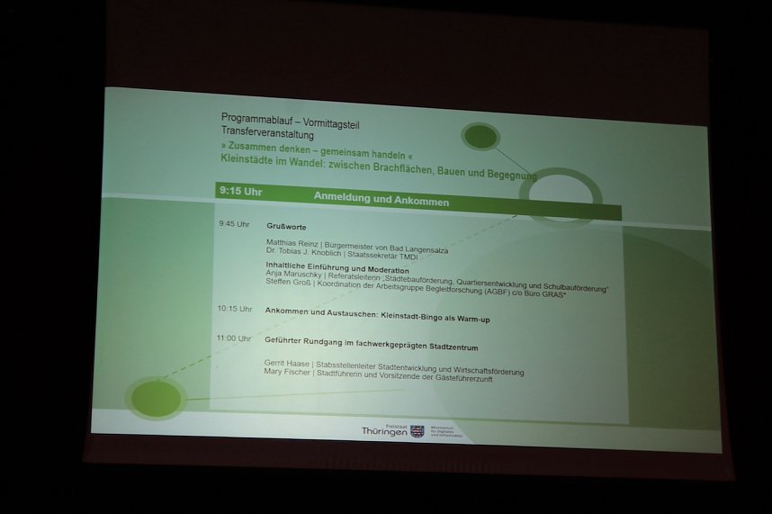 Transferveranstaltung Kleinst&auml;dte im Wandel: zwischen Brachfl&auml;chen, Bauen und Begegnungen in Bad Langensalza