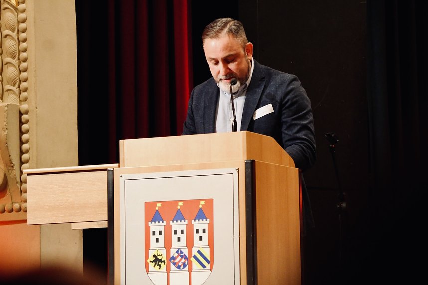 B&uuml;rgermeister Matthias Reinz beim Neujahrsempfang 2026 im Kultur- und Kongresszentrum in Bad Langensalza