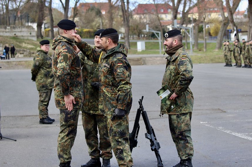 Verabschiedungsappell von Major Baumbach (Aufkl&auml;rungsbataillons 13 - Standort Gotha) auf dem Jahnplatz in Bad Langensalza